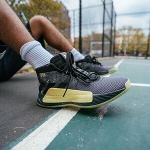 Adidas Dame 5 Street Lights Glow in the Dark F36933 Black Gray Green Mens 13‎